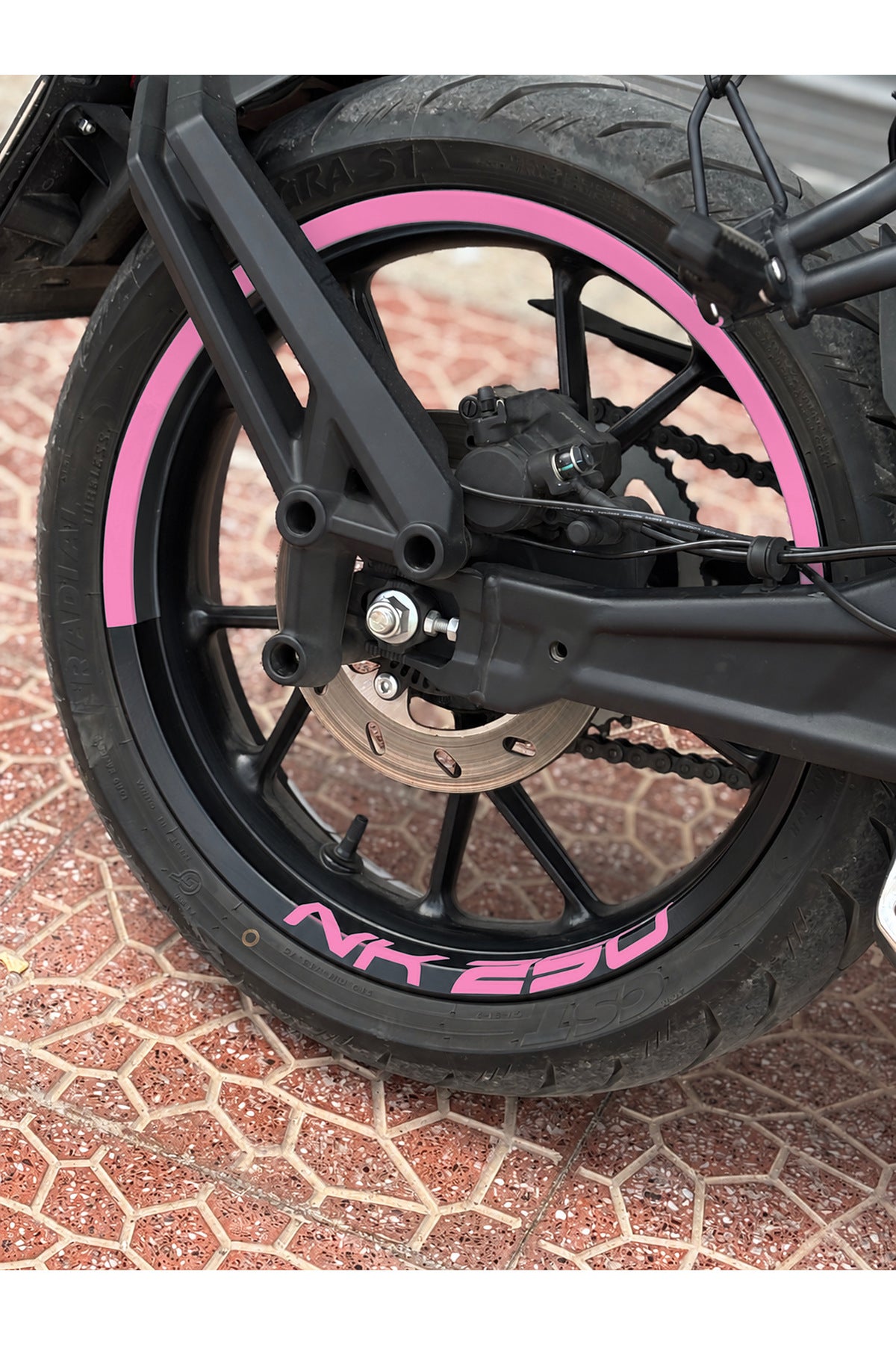 CFMOTO NK250 için Yarım Jant+ NK250 Yazıları Jant Şeridi Sticker Seti (Ön-Arka Yeterli)