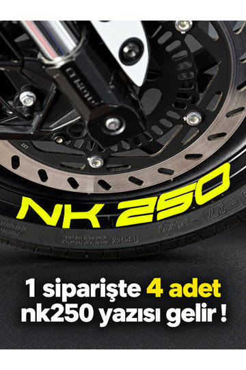 CFMOTO NK250 için Geniş Boyutlarda NK250 Jant için Yazı Sticker (1 Paketten 4 Adet Çıkar )