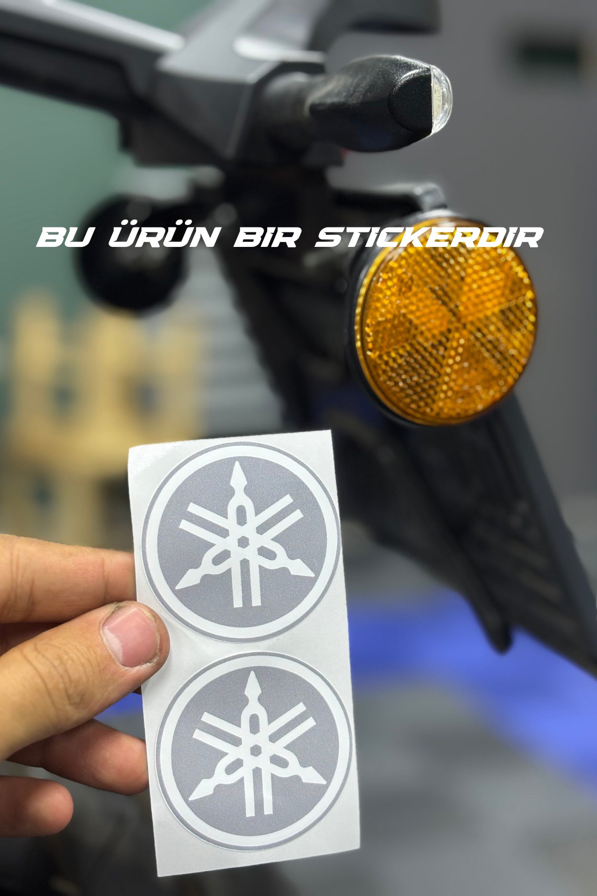 Yamaha Motosiklet Grubu Kedigözü Reflektörü için 5CMx5CM Sticker Etiket (2 Adet)