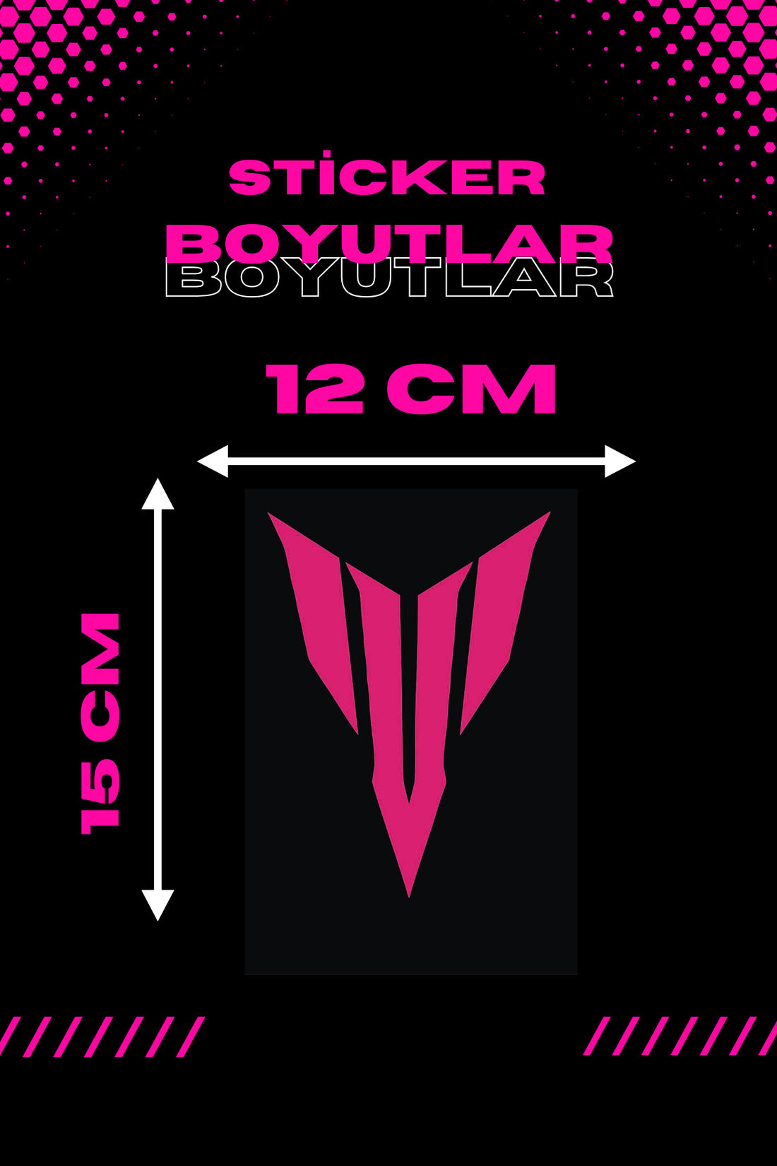 Dekoratif Neon Pembe MT Logo Sticker Araba-Motor için Sticker 15CMx12CM (1 Adet)