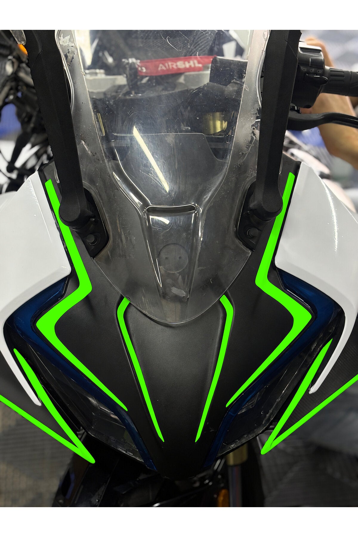 CFMOTO 450SR için 8 Parça Far Kaşı ve Kanat Sticker Seti