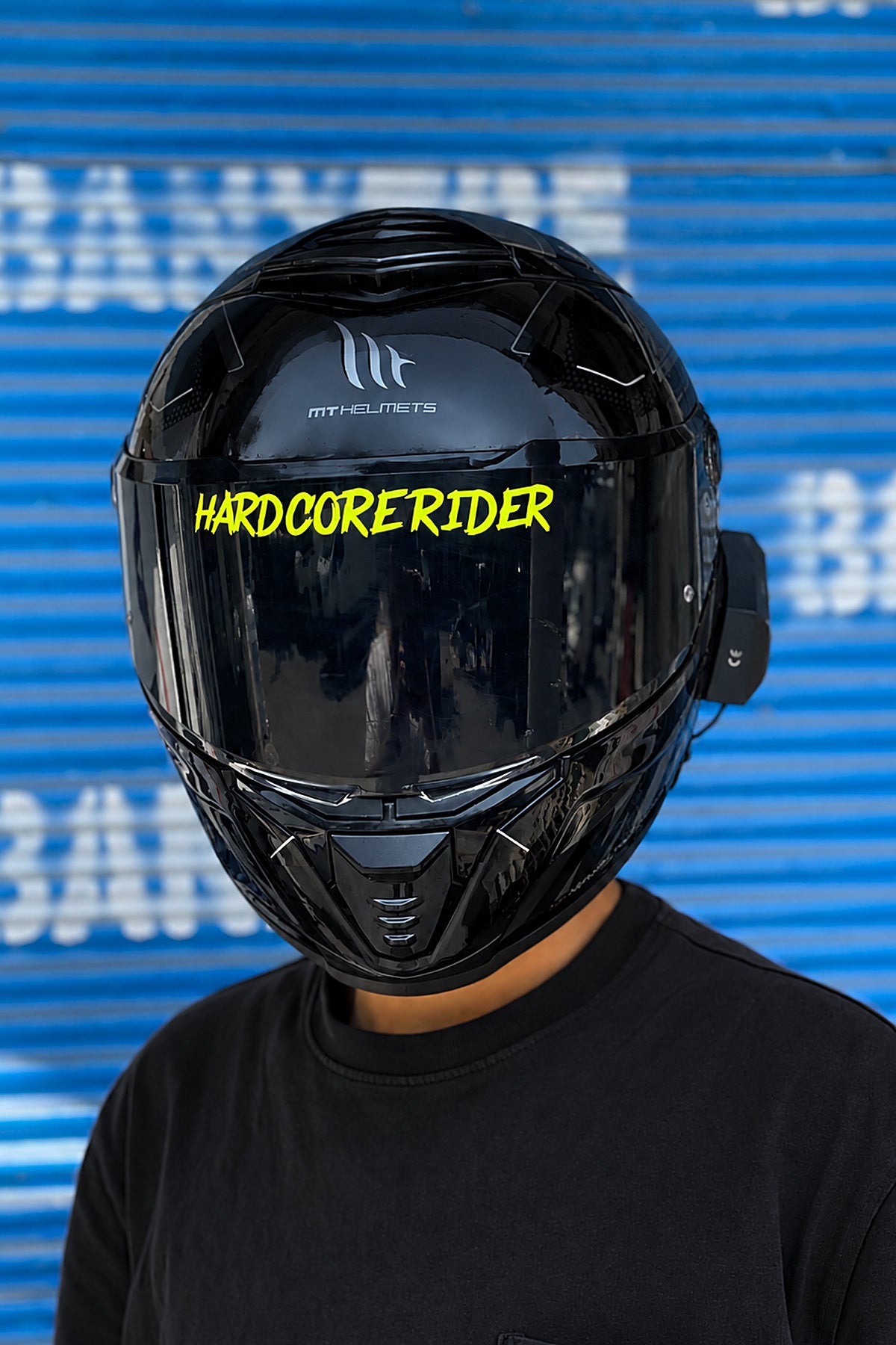 Motosiklet Kask Vizörü için Hard Core Rider Vizör Yazı Sticker Etiket