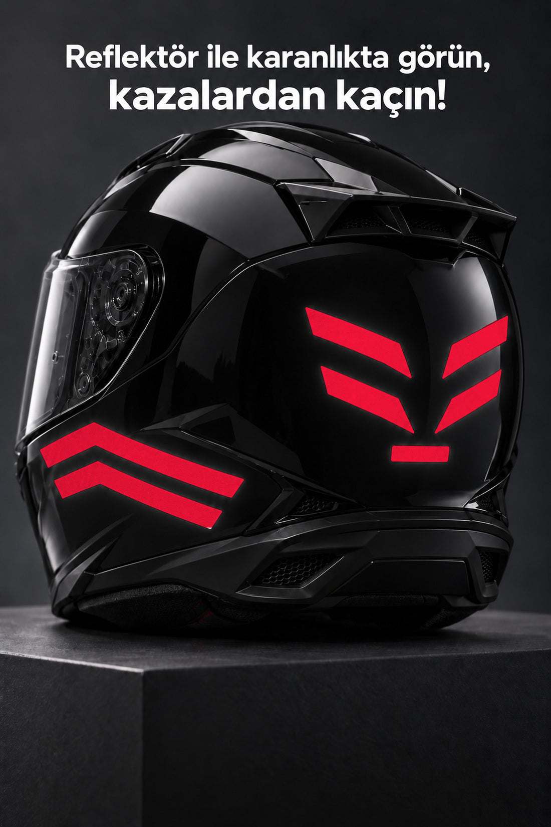 Motosiklet Kaskı için Reflektörlü Gece Kask Reflektör Seti 11 parça