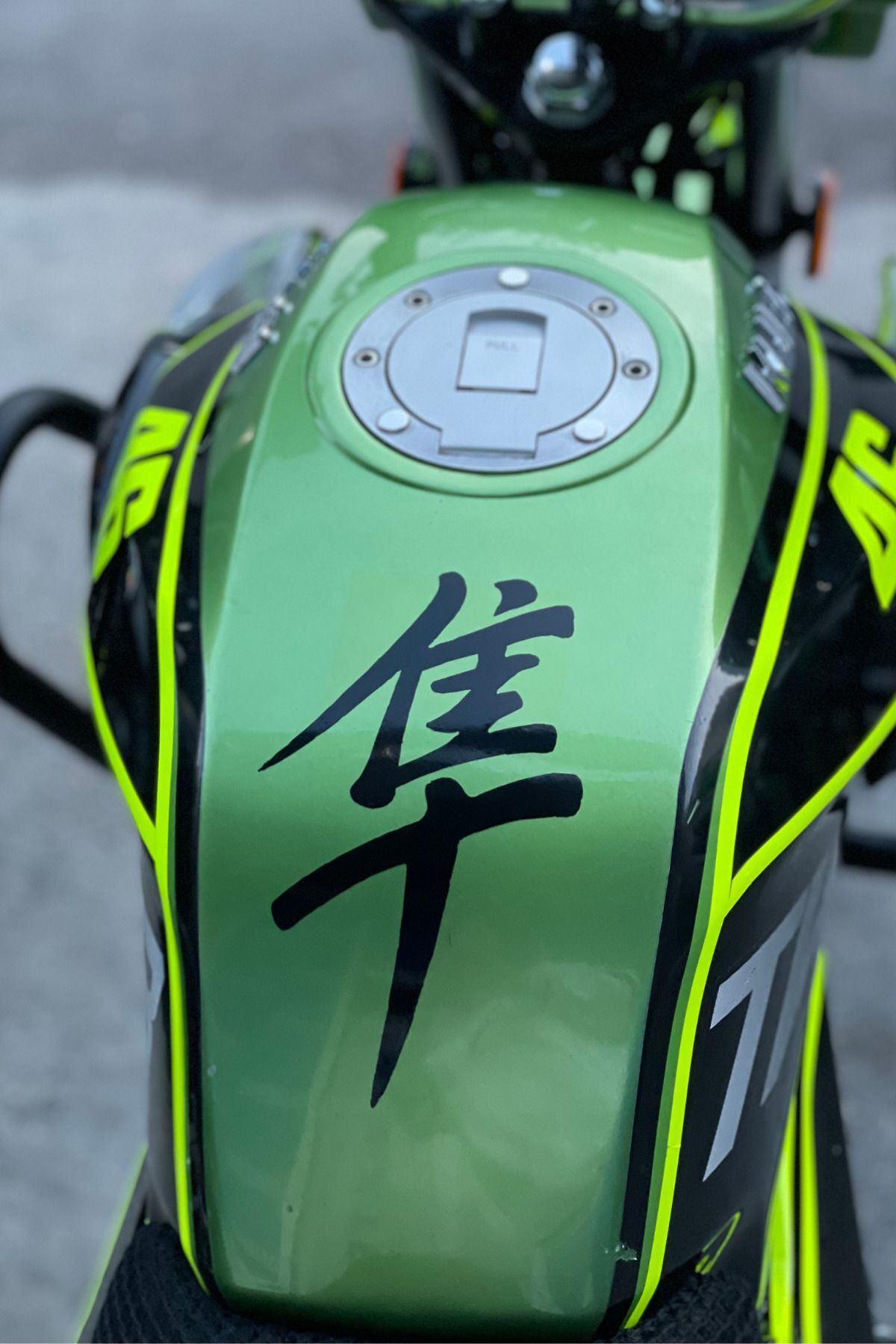 Motor için Dekoratif Sticker Siyah Hayabusa Etiketi