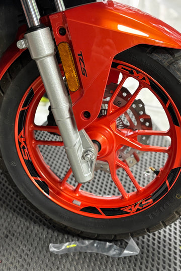 RKS Scooter Grubu için Siyah Renk 12'li Jant Şeridi Sticker Seti