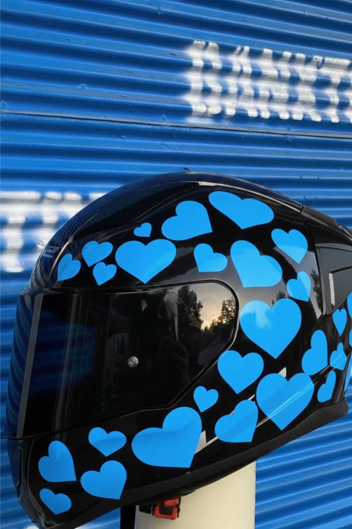 Kask-Motor-Araba için Renkli Kalpli Sticker Etiket Seti