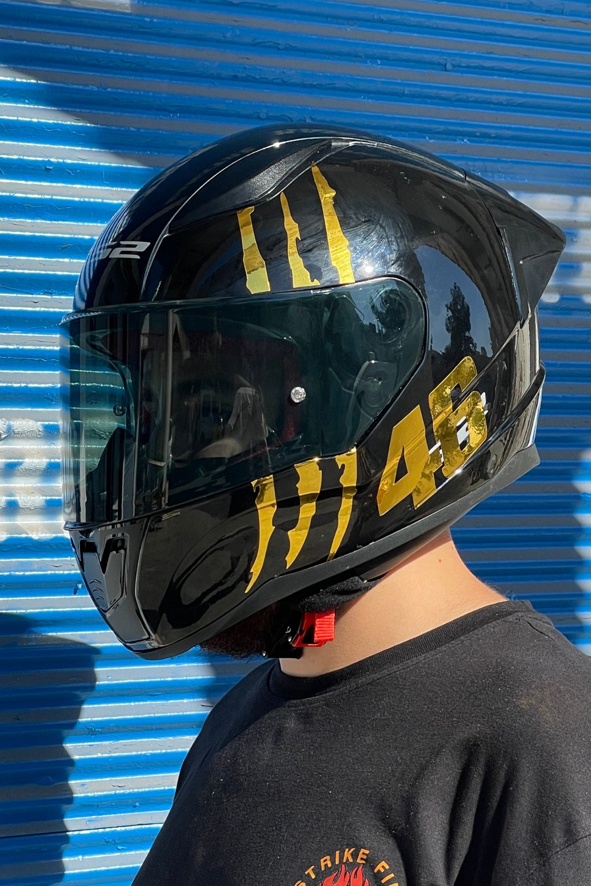 Kask için Gold Altın Renk Sticker Seti Pençe İzi ve 46  Sticker Etiket Seti (Toplam 2 Parça)