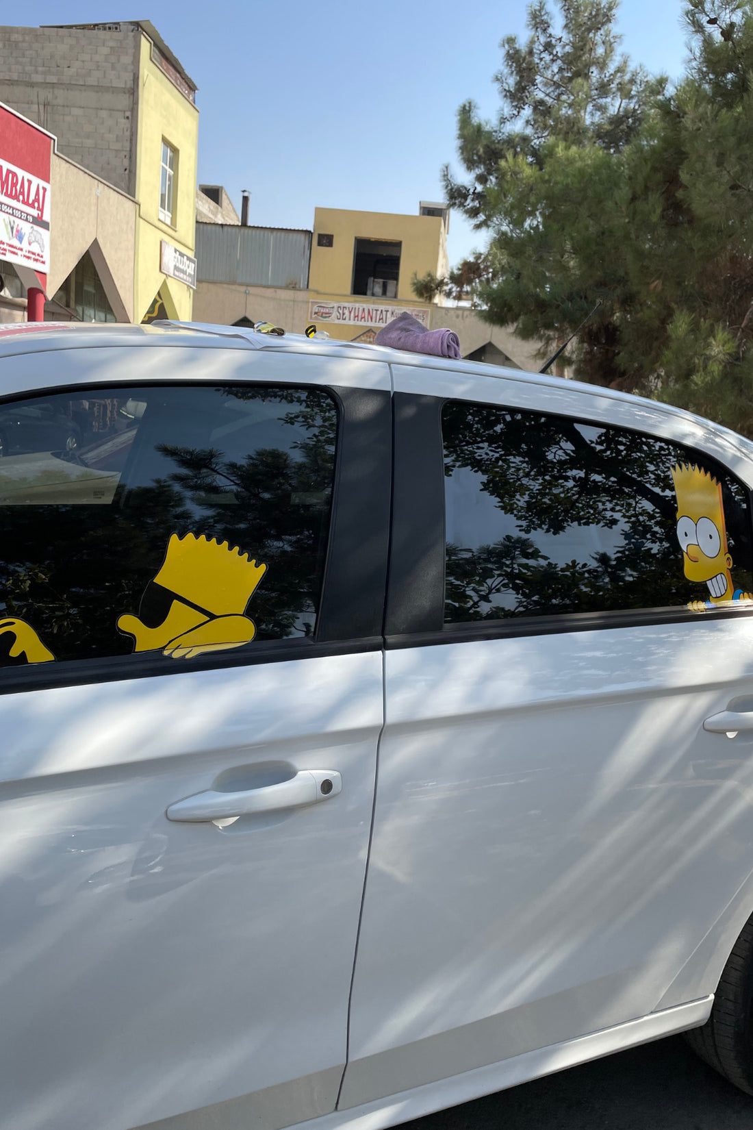 Araba Camı için Simpsonlar Seti SOL Taraf için Ön-Arka Cam Sticker Etiket