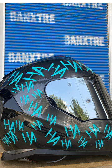 Motor-Araba-Kask için Dekoratif Turkuaz Hahaha Sticker Etiket 15CMx30CM
