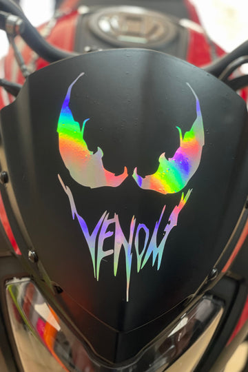 Dekoratif Hologramlı Parlak  Venom Sticker Motor-Araba-Kask için Etiket (1 Adet) Uyumlu