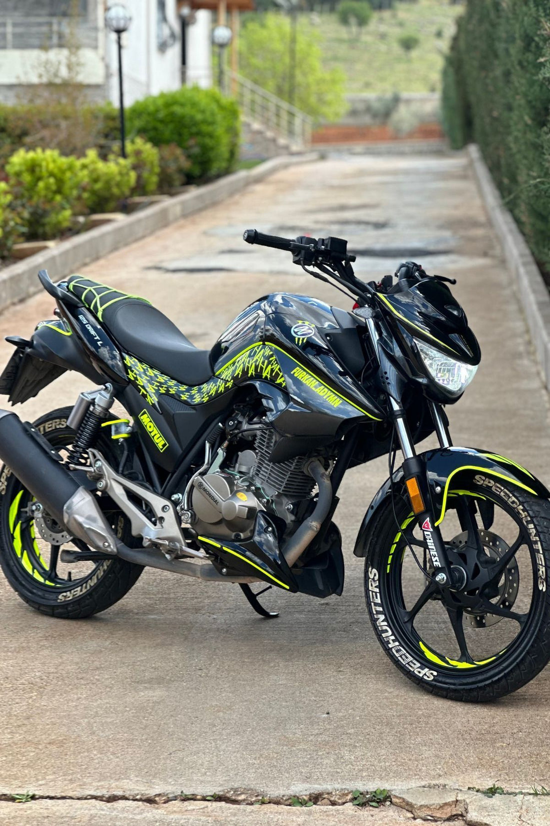 Mondial Drift-L için Neon Sarı Komple Set Kaplama Motor için Sticker Seti 23 Parça
