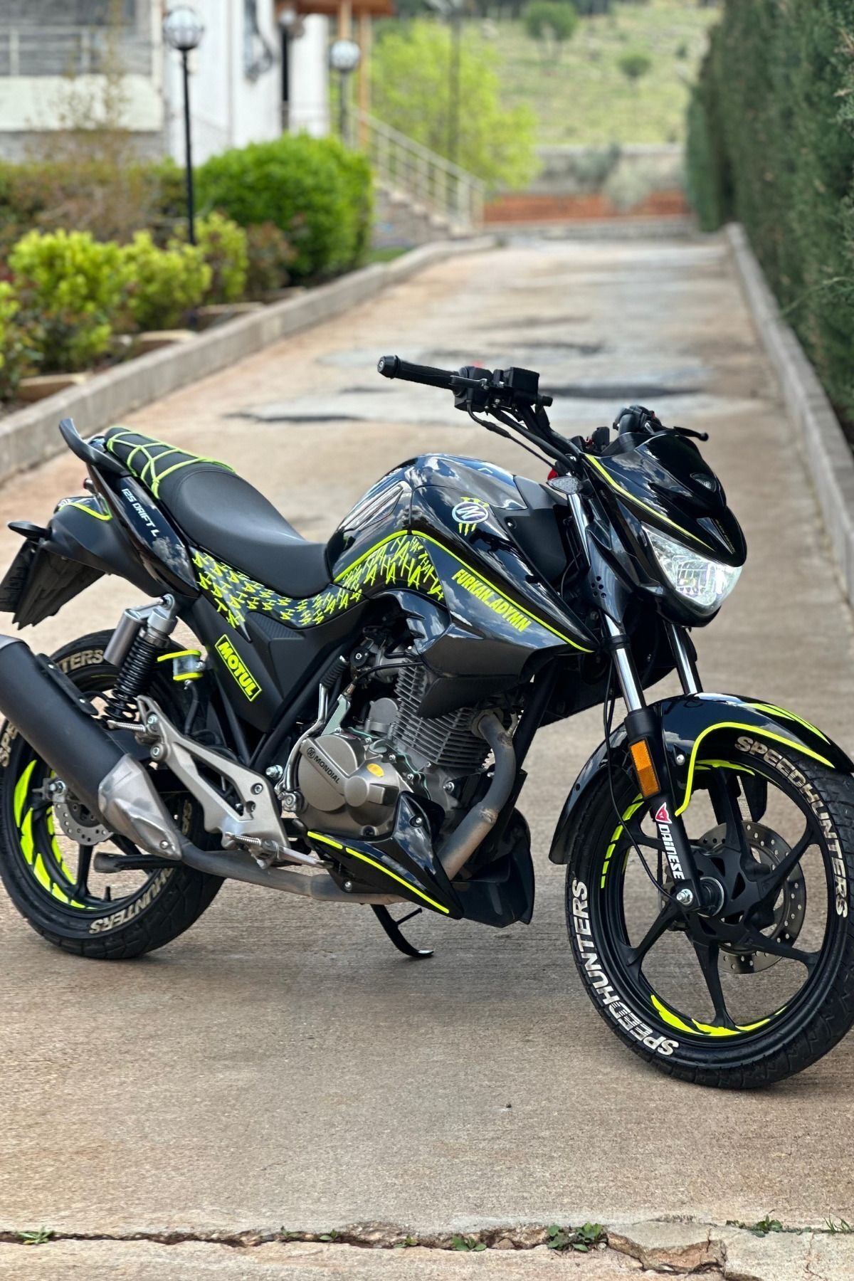 Mondial Drift-L için Neon Sarı Komple Set Kaplama Motor için Sticker Seti 23 Parça