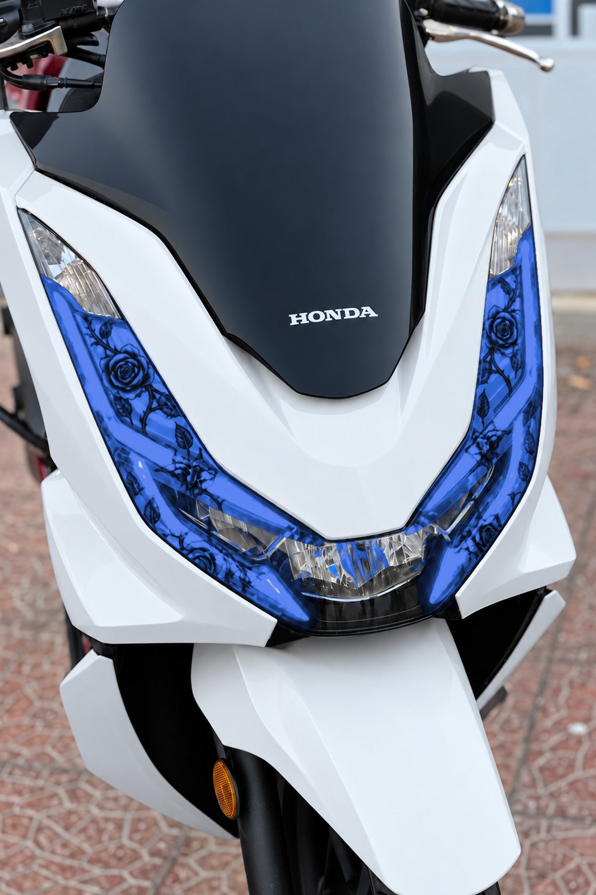 Honda PCX için Sarmaşık Desenli Kalın Kesim Far Filmi Far Tasarım Sticker (2021-2022-2023-2024 Uyumlu)