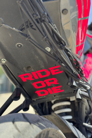 Motor ve Kask için Ride or Die Neon Pembe Sticker (1 Adet)