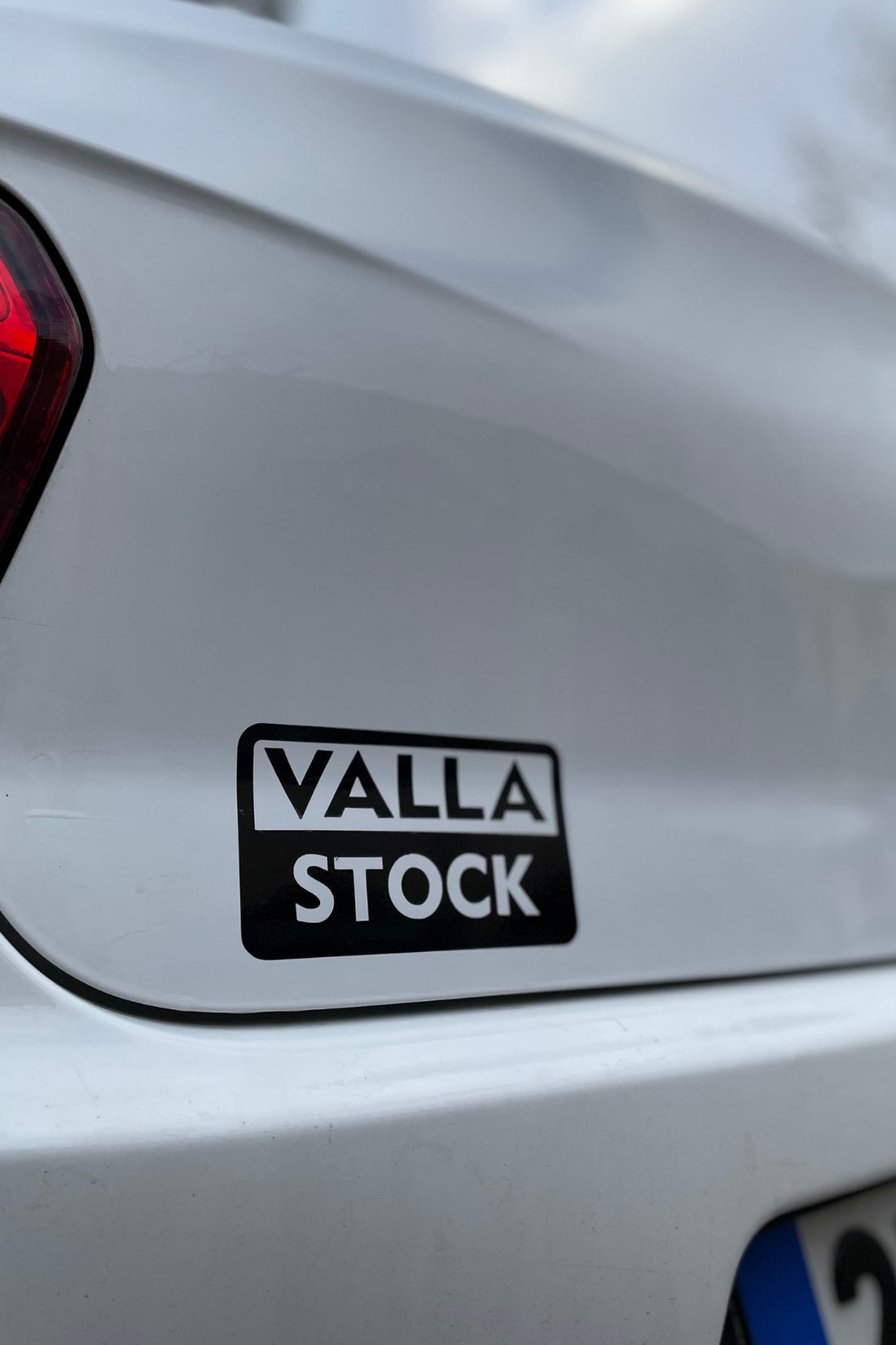 Araba-Motor için Siyah Renk VALLA STOCK Sticker Etiket 12CM (1 Adet)