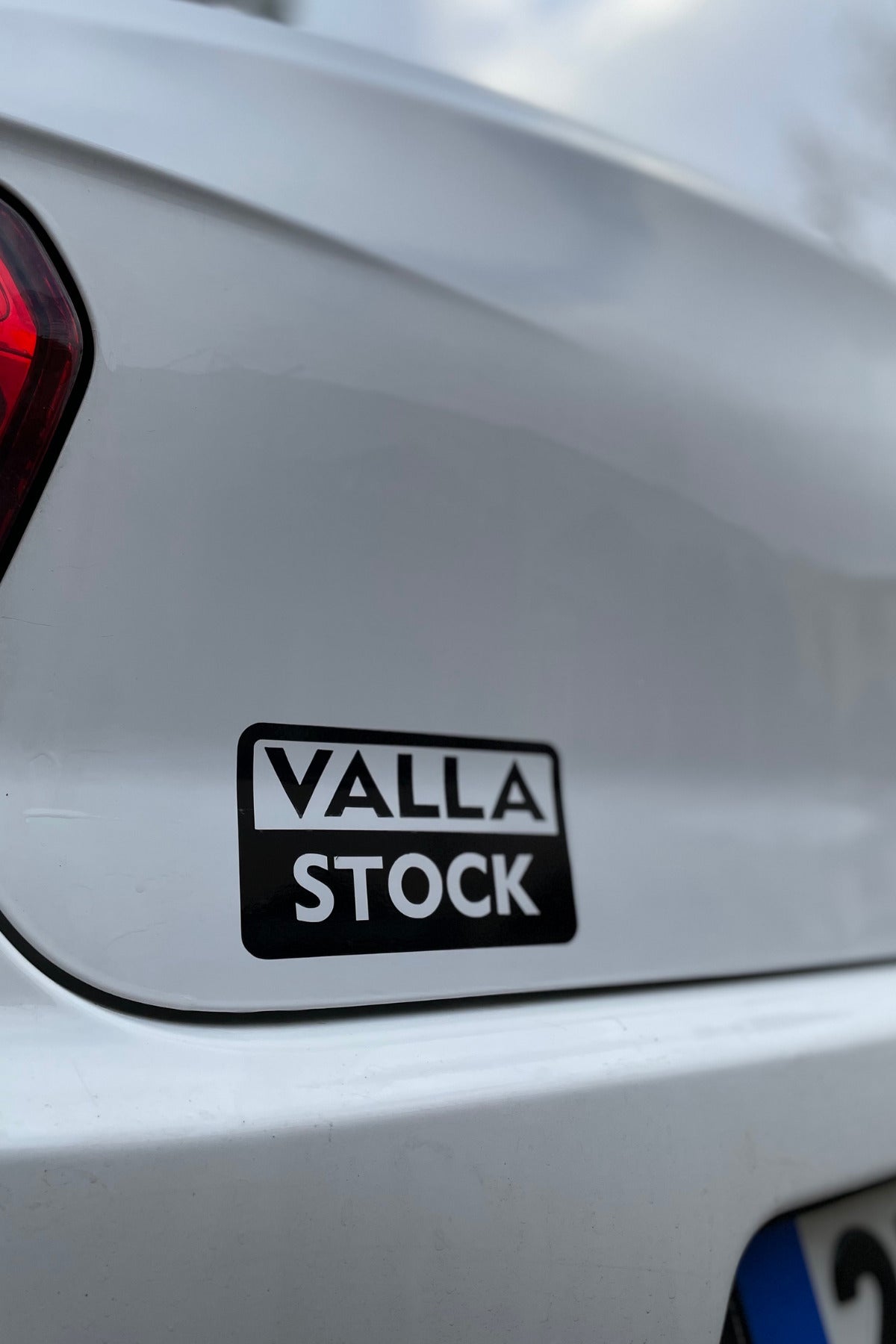 Araba-Motor için Siyah Renk VALLA STOCK Sticker Etiket 12CM (1 Adet)