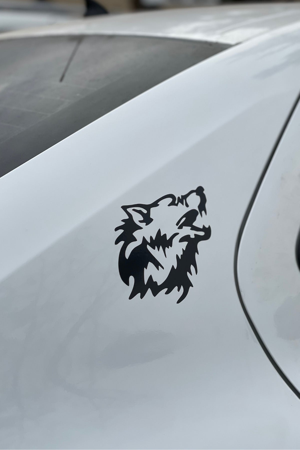 Araba ve Motor için Siyah Renk Bozkurt Sticker Etiket (1 Adet)