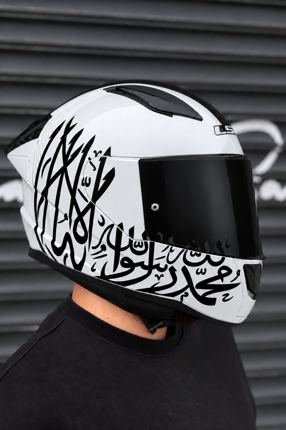 Motosiklet Kaskı için Arapça Dua Kelime-i Tevhid Sticker Etiket (1 Adet)