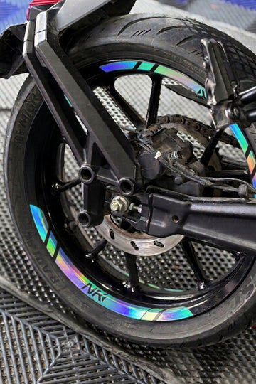 CFMOTO NK 250-450 için Uyumlu NK Logolu Jant Şeridi Sticker Seti (8 Parça)