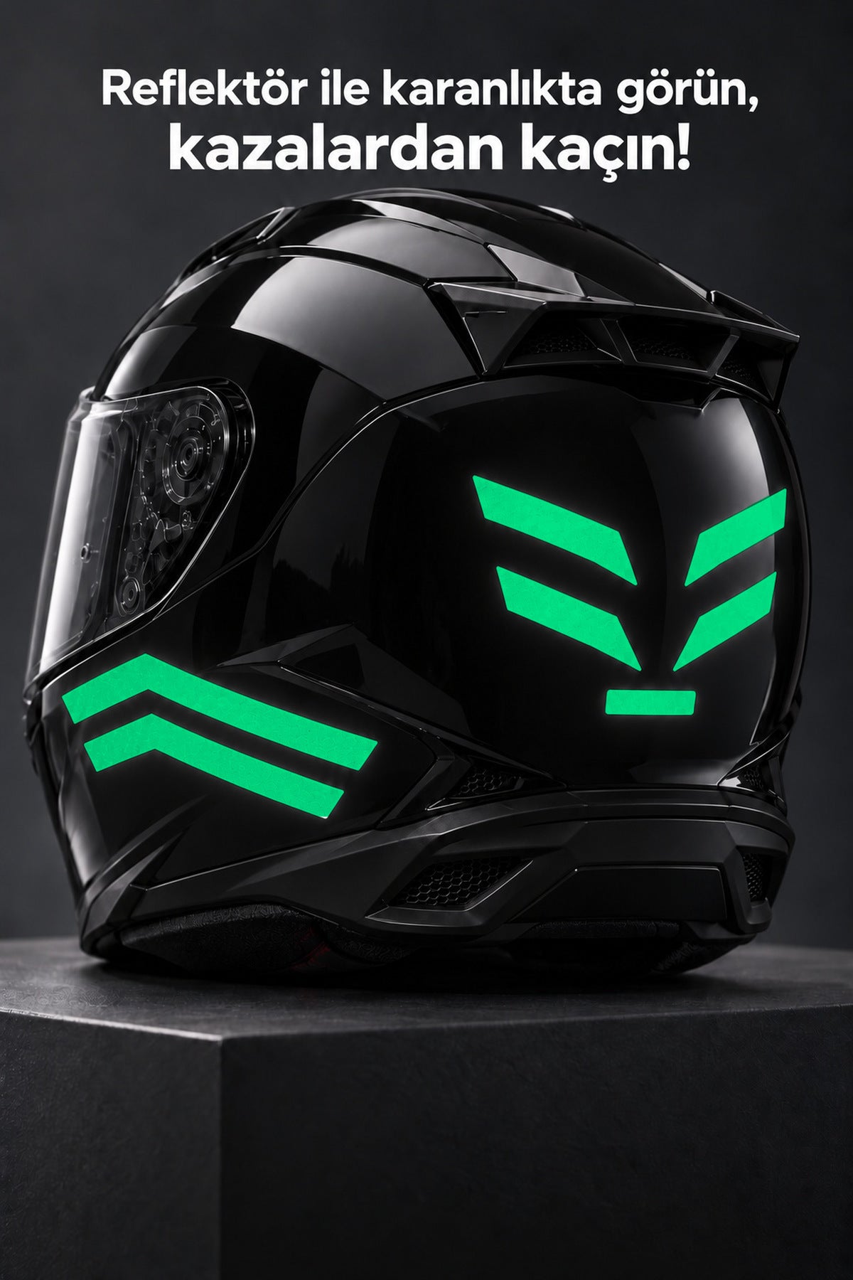Motosiklet Kaskı için Reflektörlü Gece Kask Reflektör Seti 11 parça