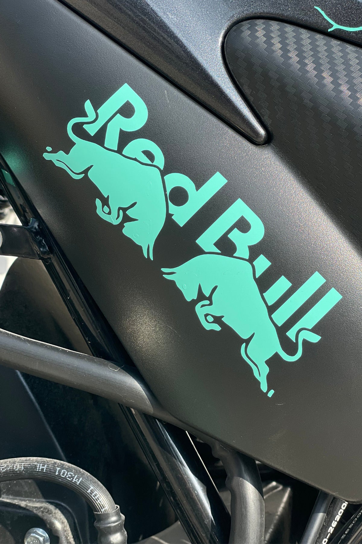Motor-Araba-Kask için Oracal Nane Renk Boğa Enerji Sticker Etiket (15CMx6CM)