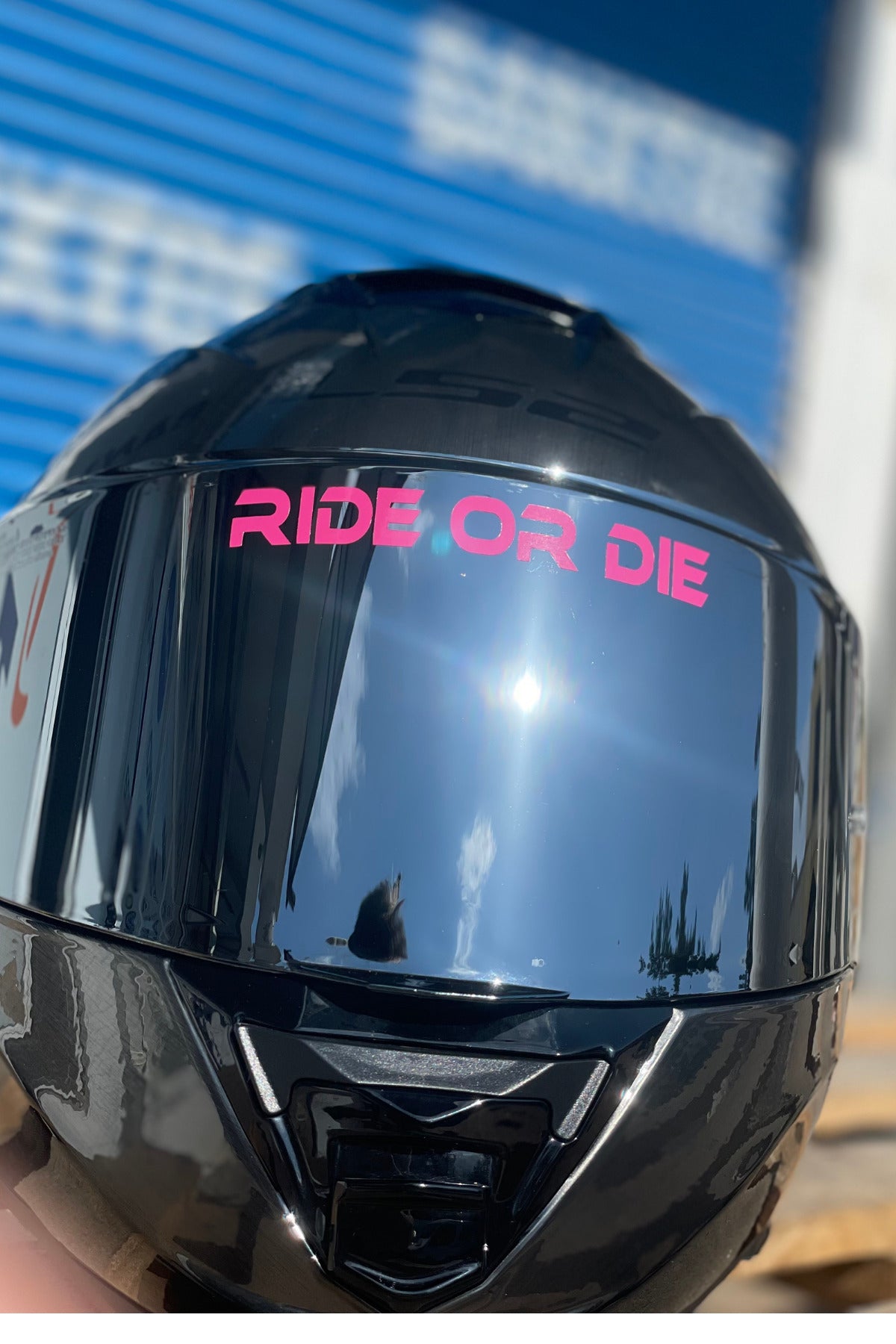 Motor için Dekoratif Pembe Ride Or Die Araba-Motor-Kask-Vizör için Etiket (1 Adet)
