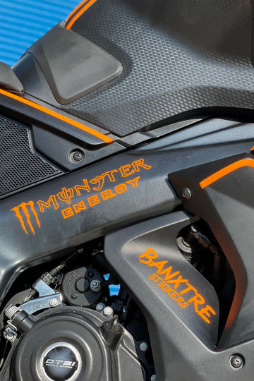 Kask-Motor-Araba için Orafol Neon Turuncu Pençe Energy Sticker Etiket 13CMX4CM (1 Adet)