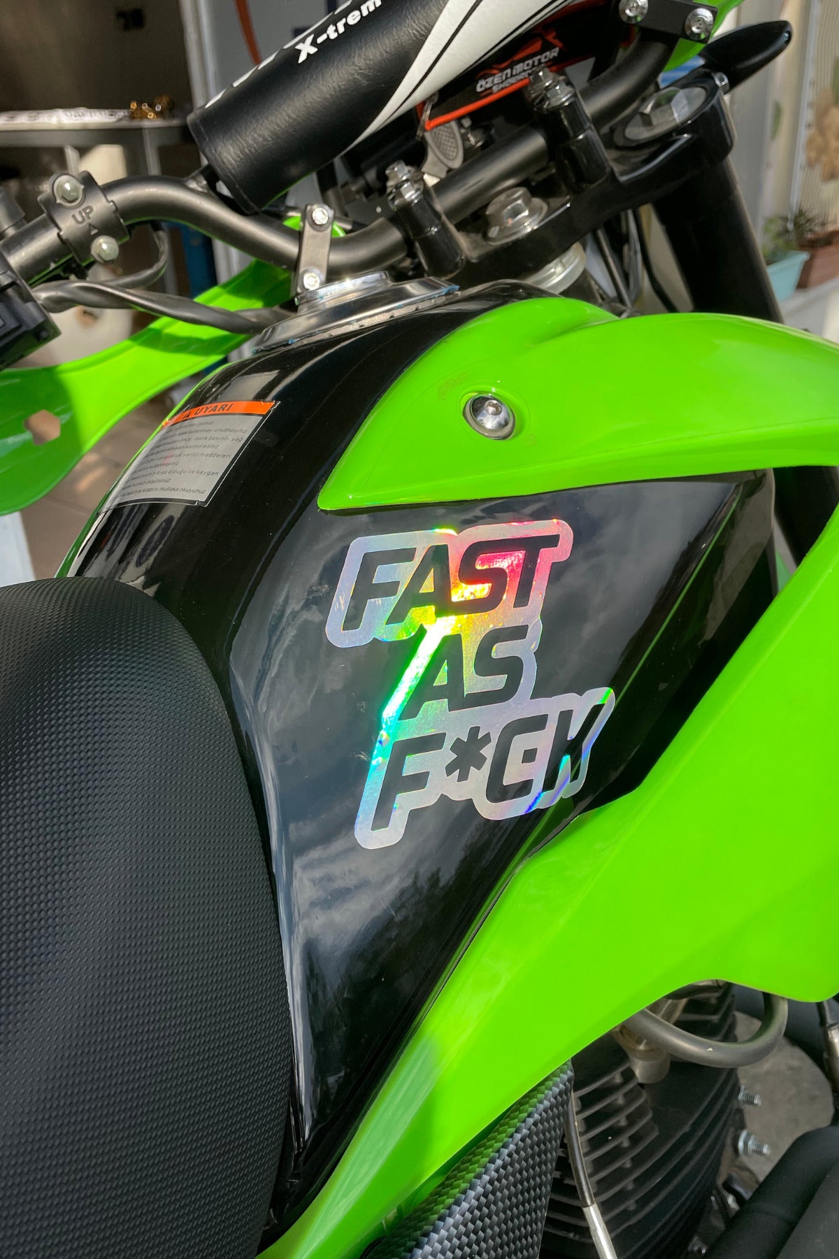 Dekoratif Hologramlı Fast As  Sticker Araba-Motor-Kask için Sticker 13CMx13CM (1 Adet)