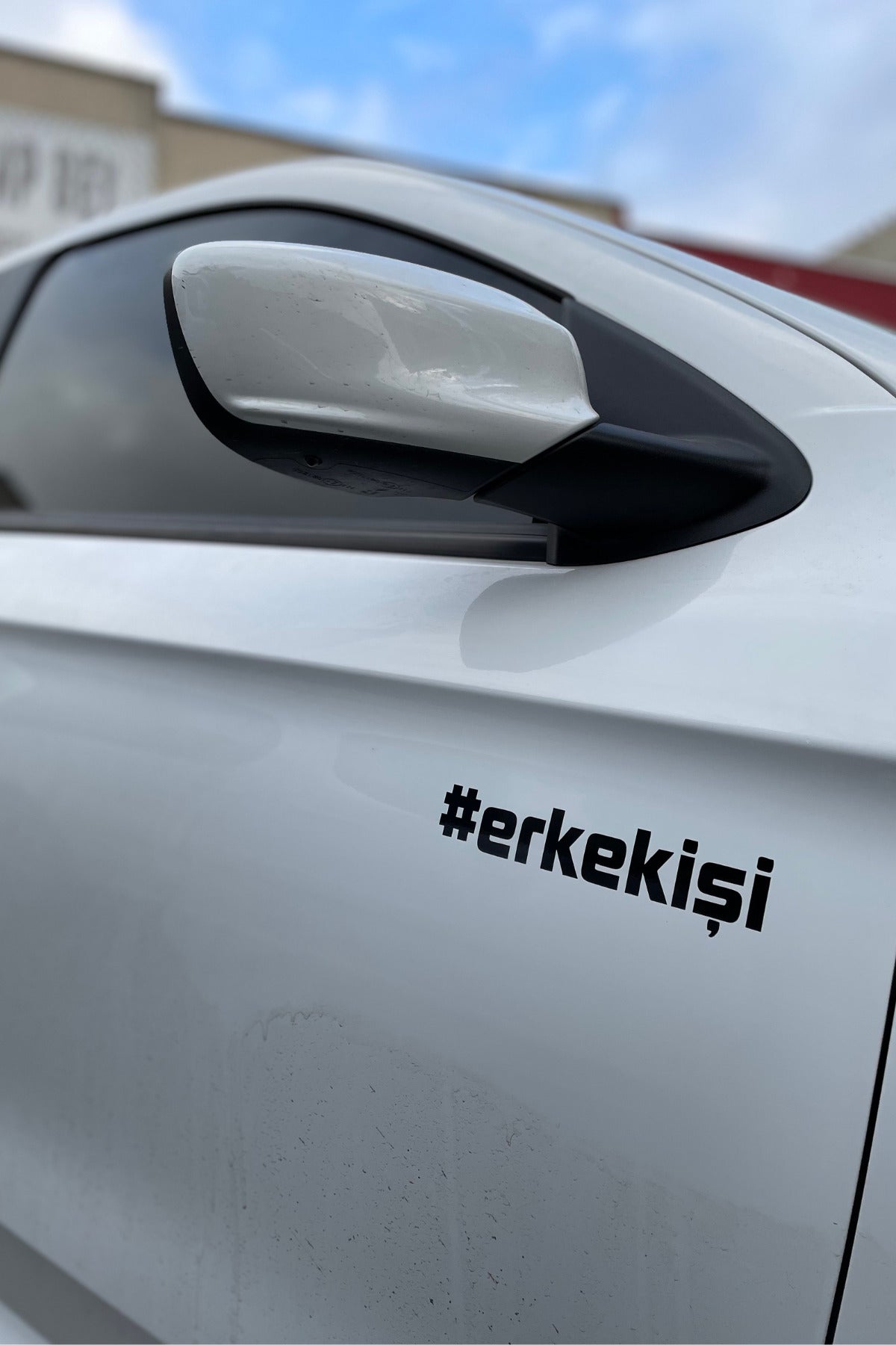Araba ve Motor için Siyah Renk Erkek İşi Sticker Etiket (1 Adet)