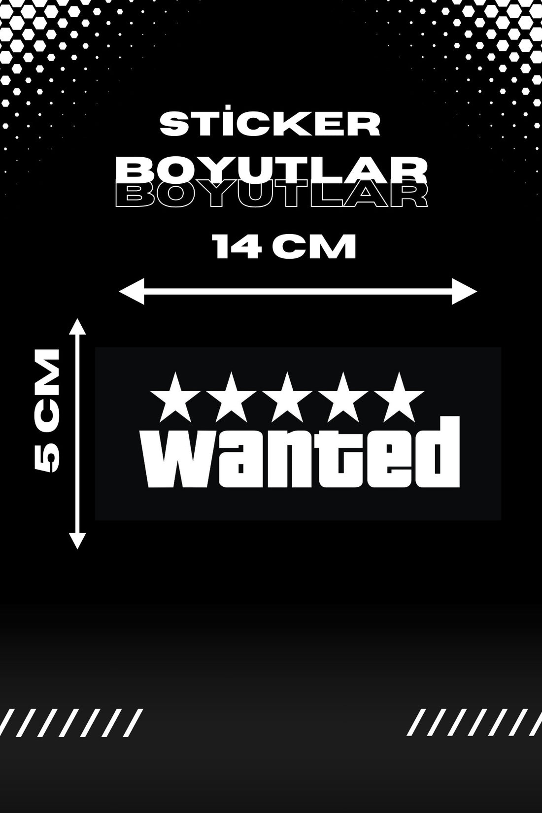 Dekoratif Beyaz Wanted Sticker Motor-Araba için Etiket 14CMX5CM (1 Adet)