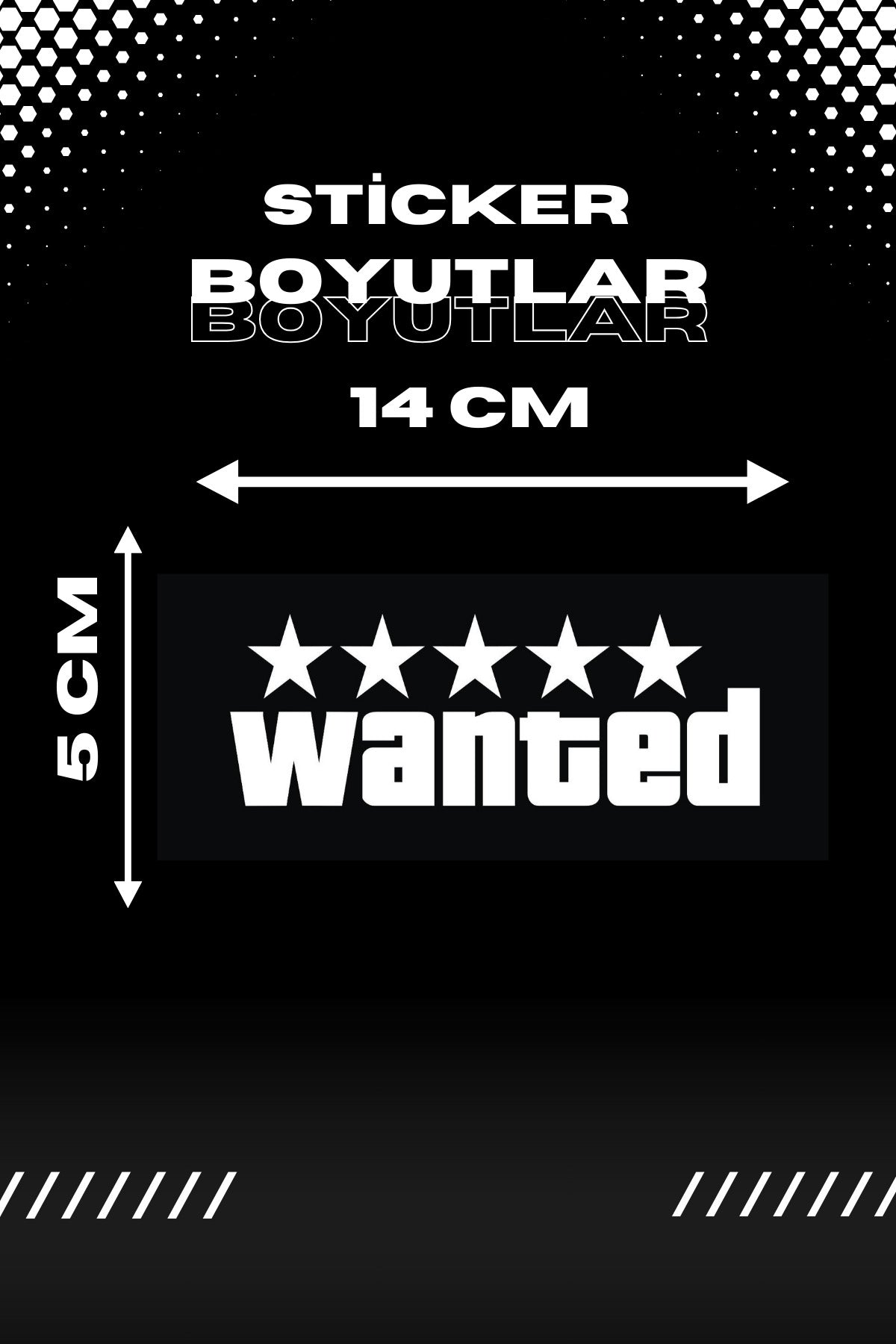Dekoratif Beyaz Wanted Sticker Motor-Araba için Etiket 14CMX5CM (1 Adet)