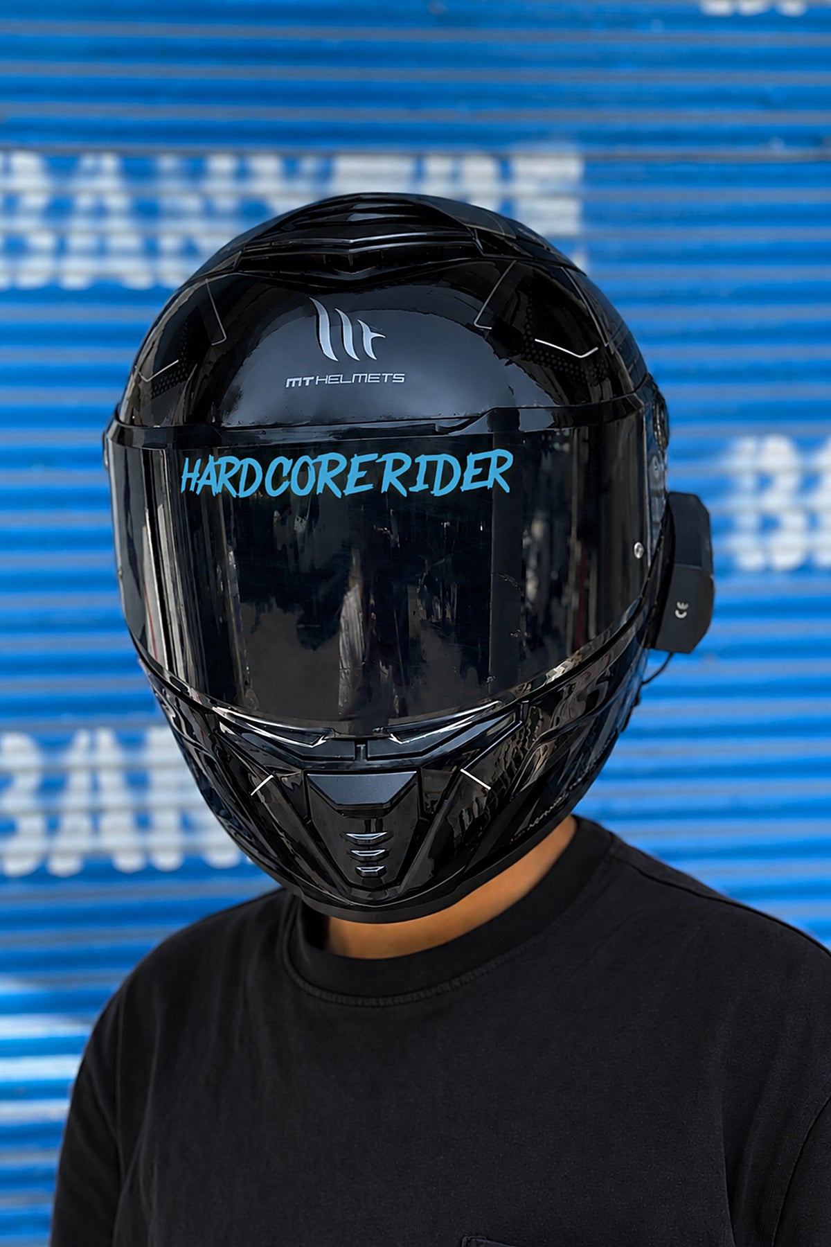 Motosiklet Kask Vizörü için Hard Core Rider Vizör Yazı Sticker Etiket