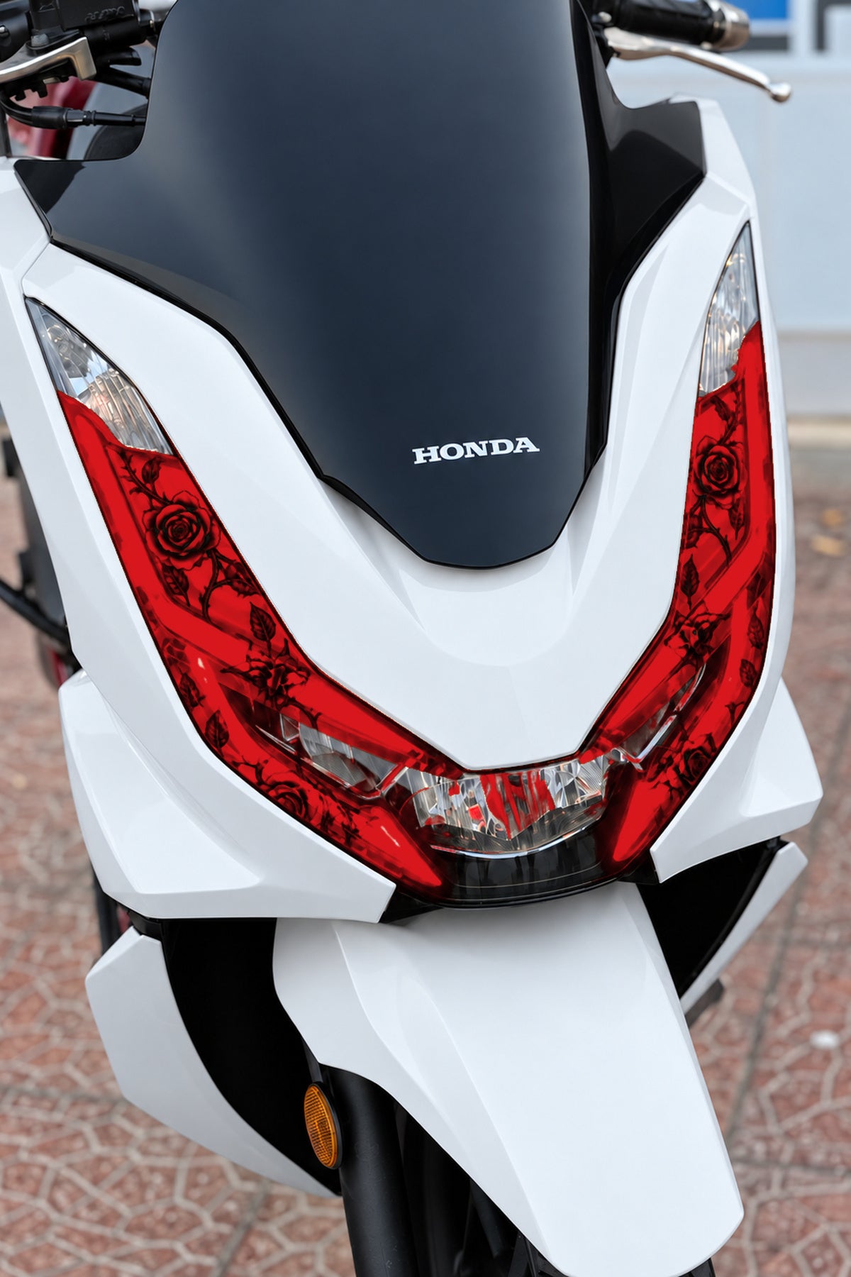 Honda PCX için Sarmaşık Desenli Kalın Kesim Far Filmi Far Tasarım Sticker (2021-2022-2023-2024 Uyumlu)