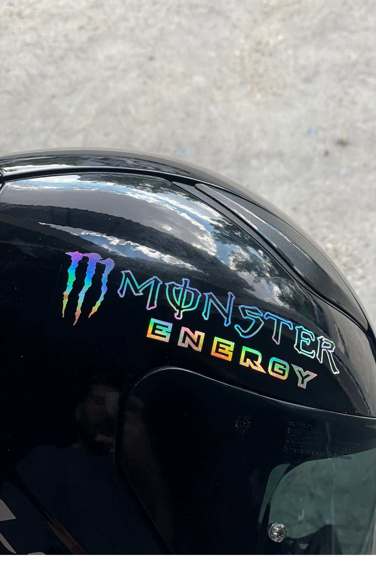Kask-Motor-Araba için Hologramlı Renk Değiştiren Pençe  Energy Sticker Etiket 13CMX4CM (1 Adet)