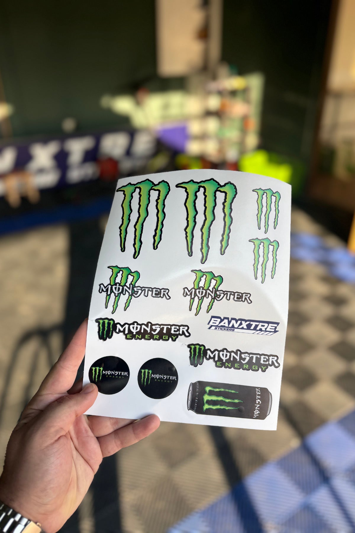 Motosiklet ve Kask için Pençe MNSTER A4 Sponsor Sticker Seti ( 12 Parça)
