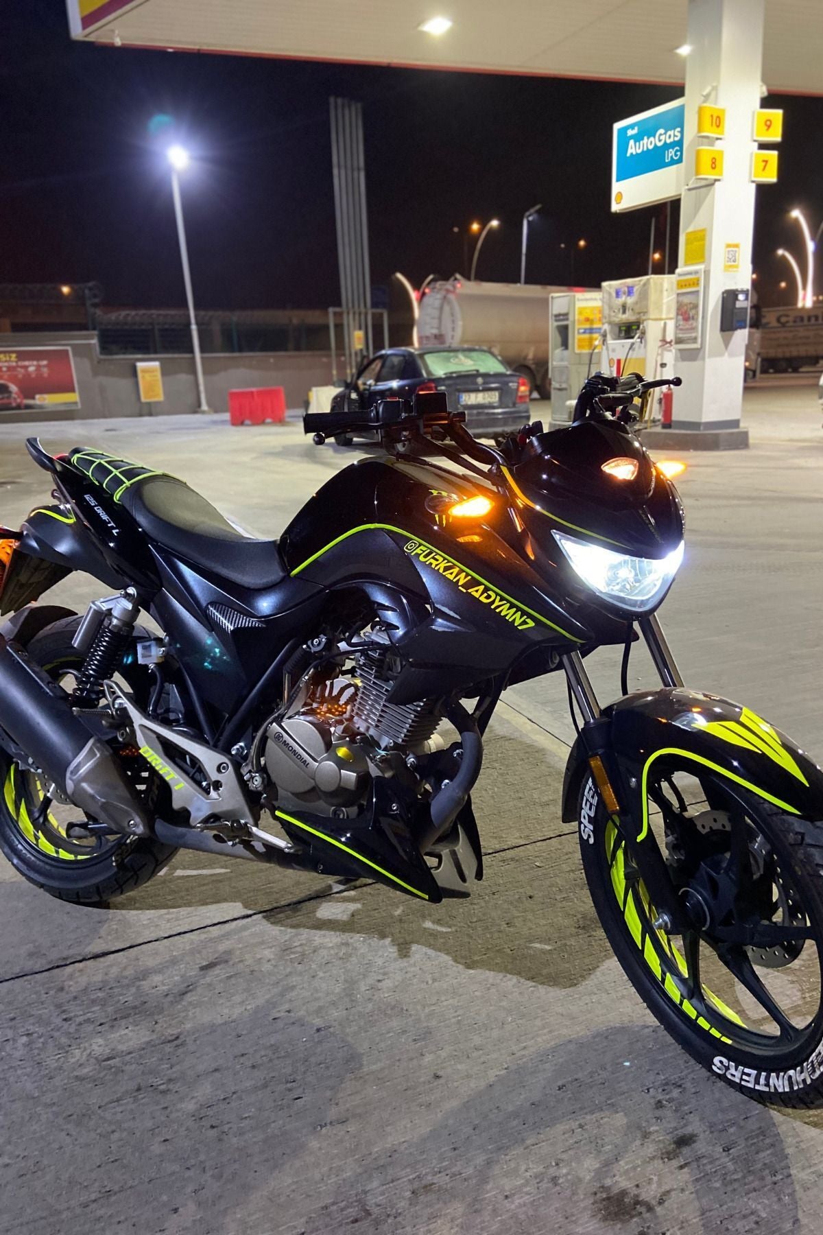 Mondial Drift-L için Neon Sarı Komple Set Kaplama Motor için Sticker Seti 23 Parça