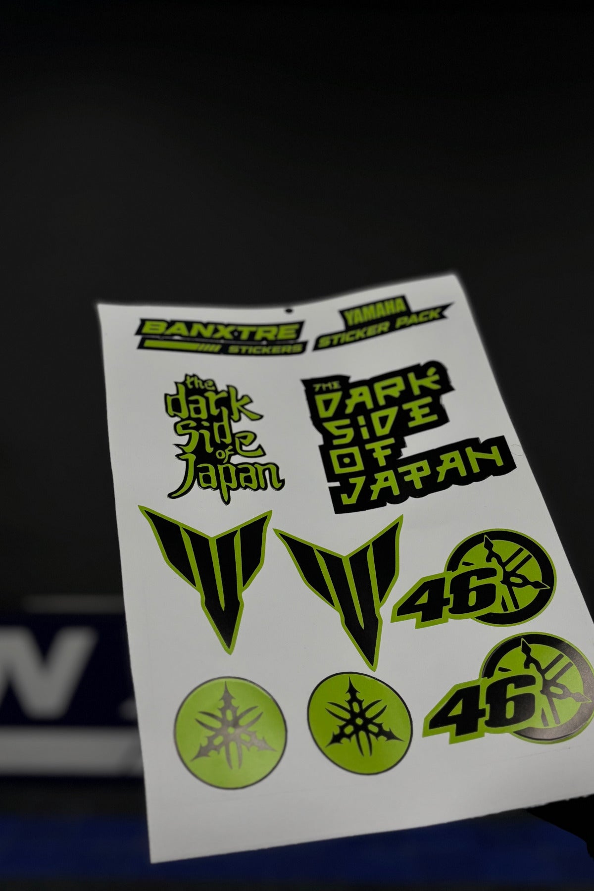 Motosiklet ve Kask için MT Neon Yeşil A4 Sticker Pack (9 Parça Sticker)