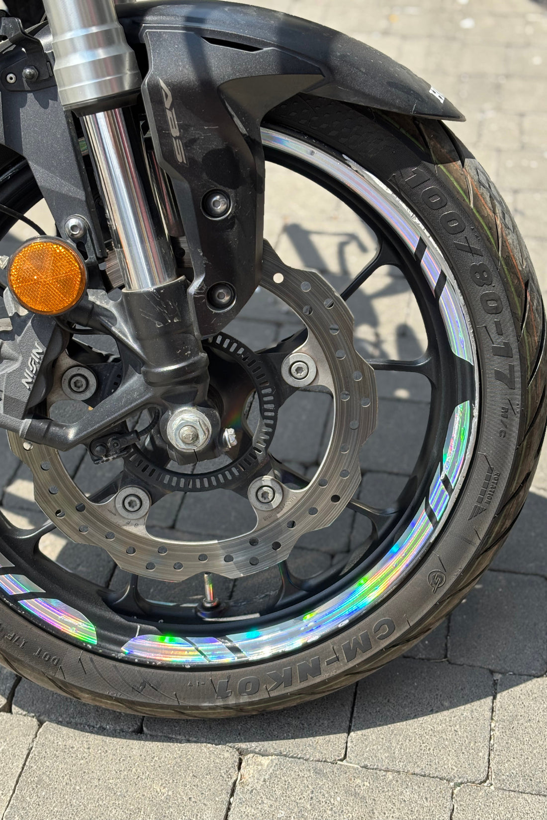 Motosiklet Jantı için Hologramlı (17-21 Inch) Universal Jant Şeridi Sticker Seti 12'li