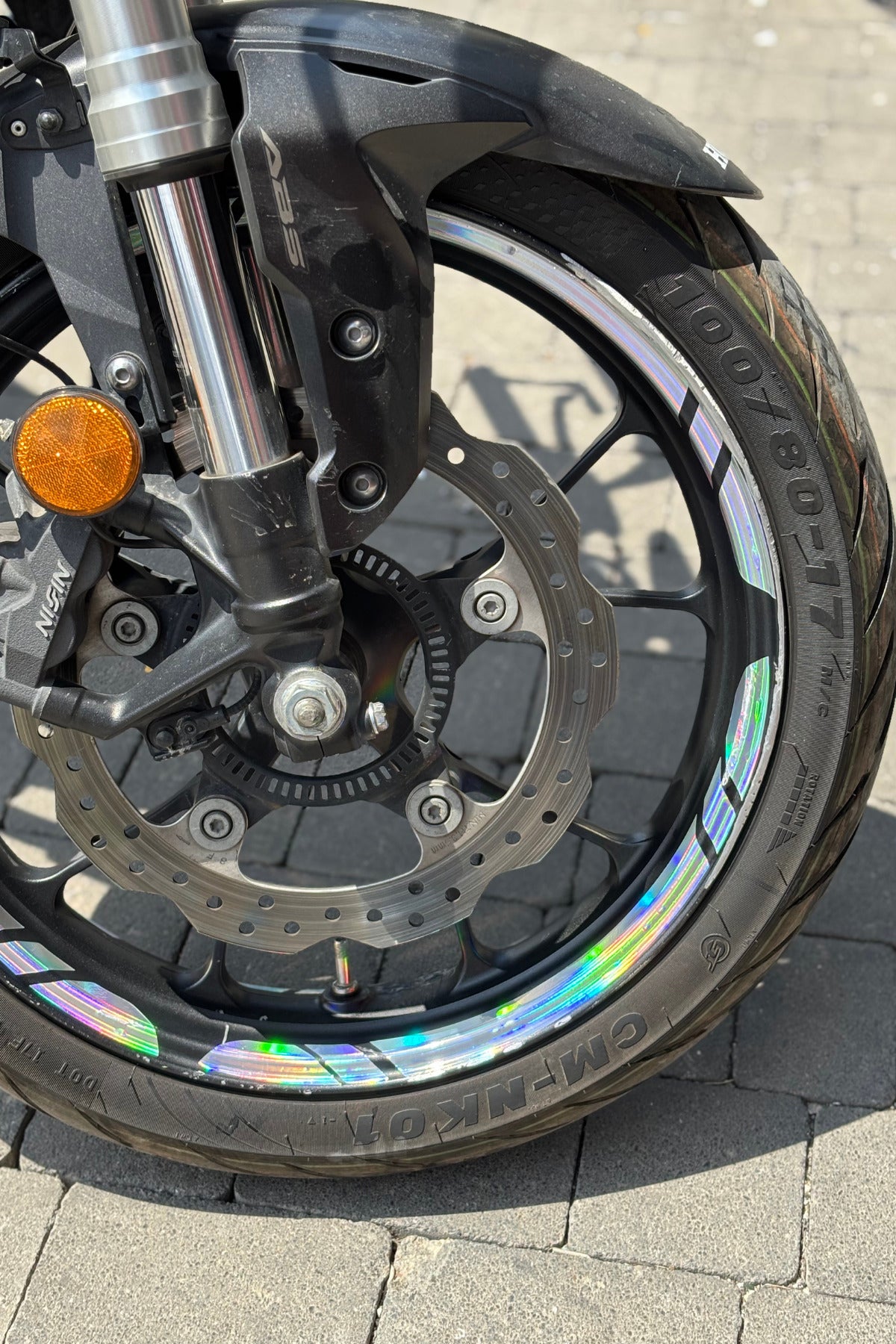 Motosiklet Jantı için Hologramlı (17-21 Inch) Universal Jant Şeridi Sticker Seti 12'li