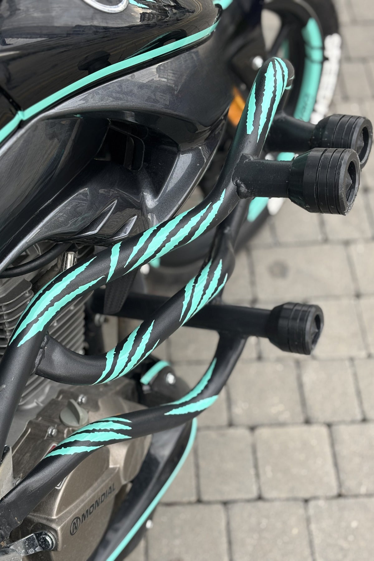 Motorsiklet Koruma Demiri için Nane Yeşili Pençe Sticker Etiket (16 Adet)
