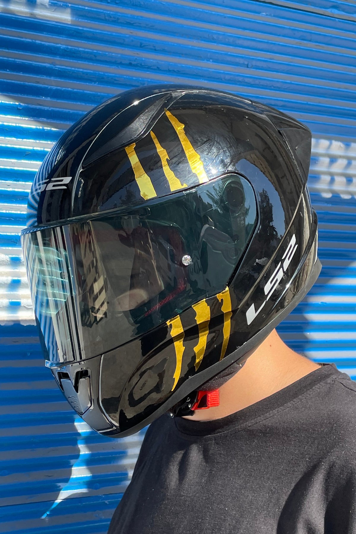Kask için Gold Altın Renk Pençe İzi Sticker Etiket 18CMx6CM (1 Adet)