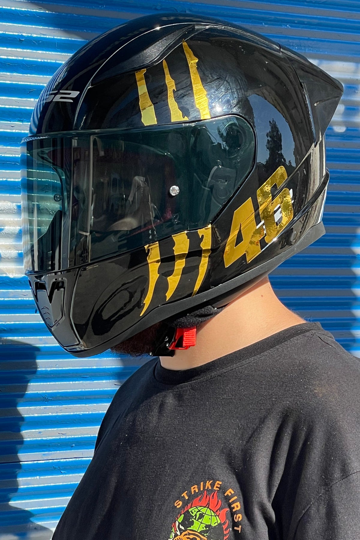 Kask için Gold Altın Renk Sticker Seti Pençe İzi ve 46  Sticker Etiket Seti (Toplam 2 Parça)