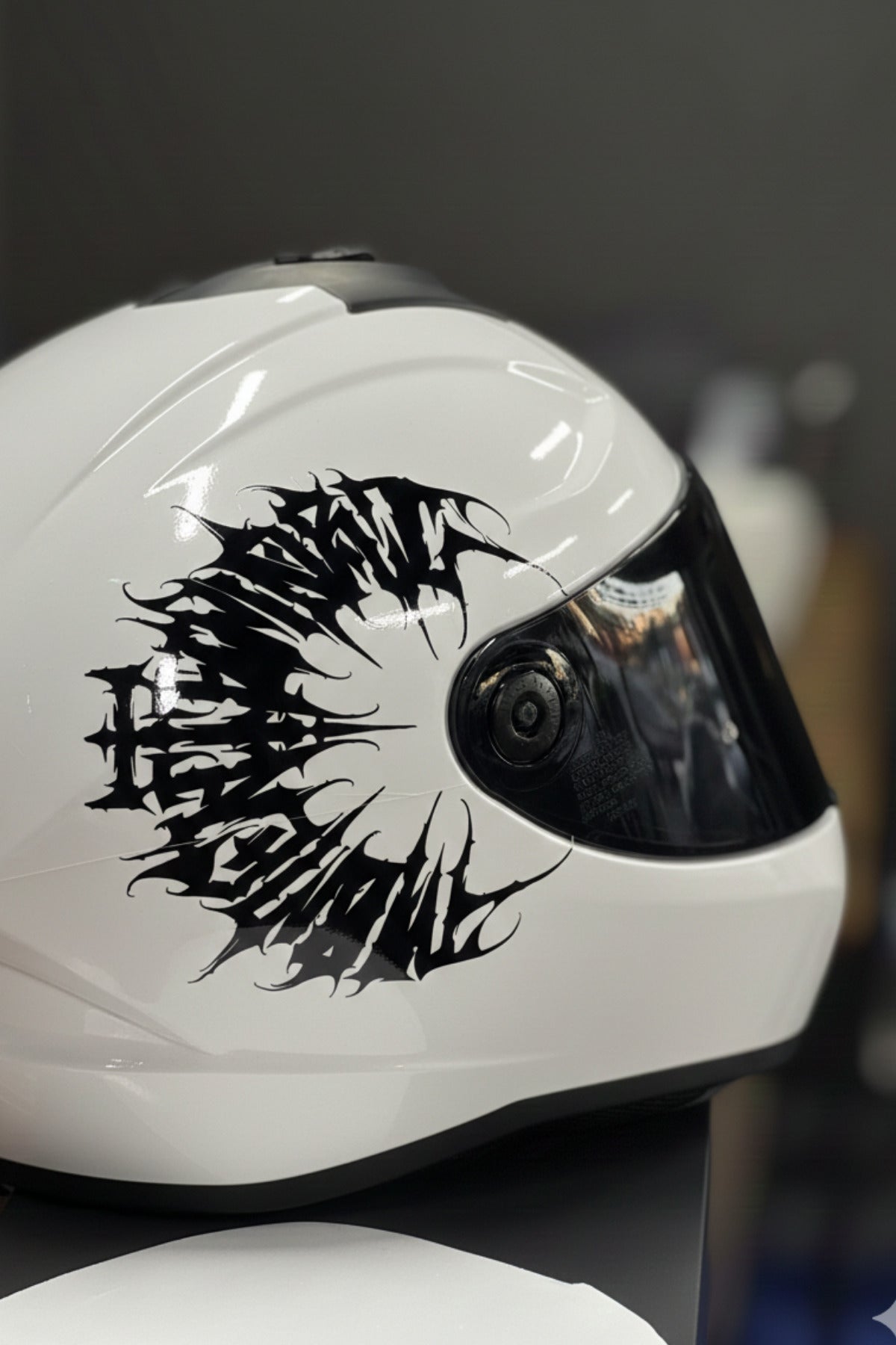 Kask ve Motosiklet için Yarım Tribal Gotik Daire Sticker Etiket