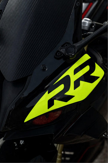 SRK 125R için Neon Sarı Renk Kafa için RR Yazılı Sticker Etiket