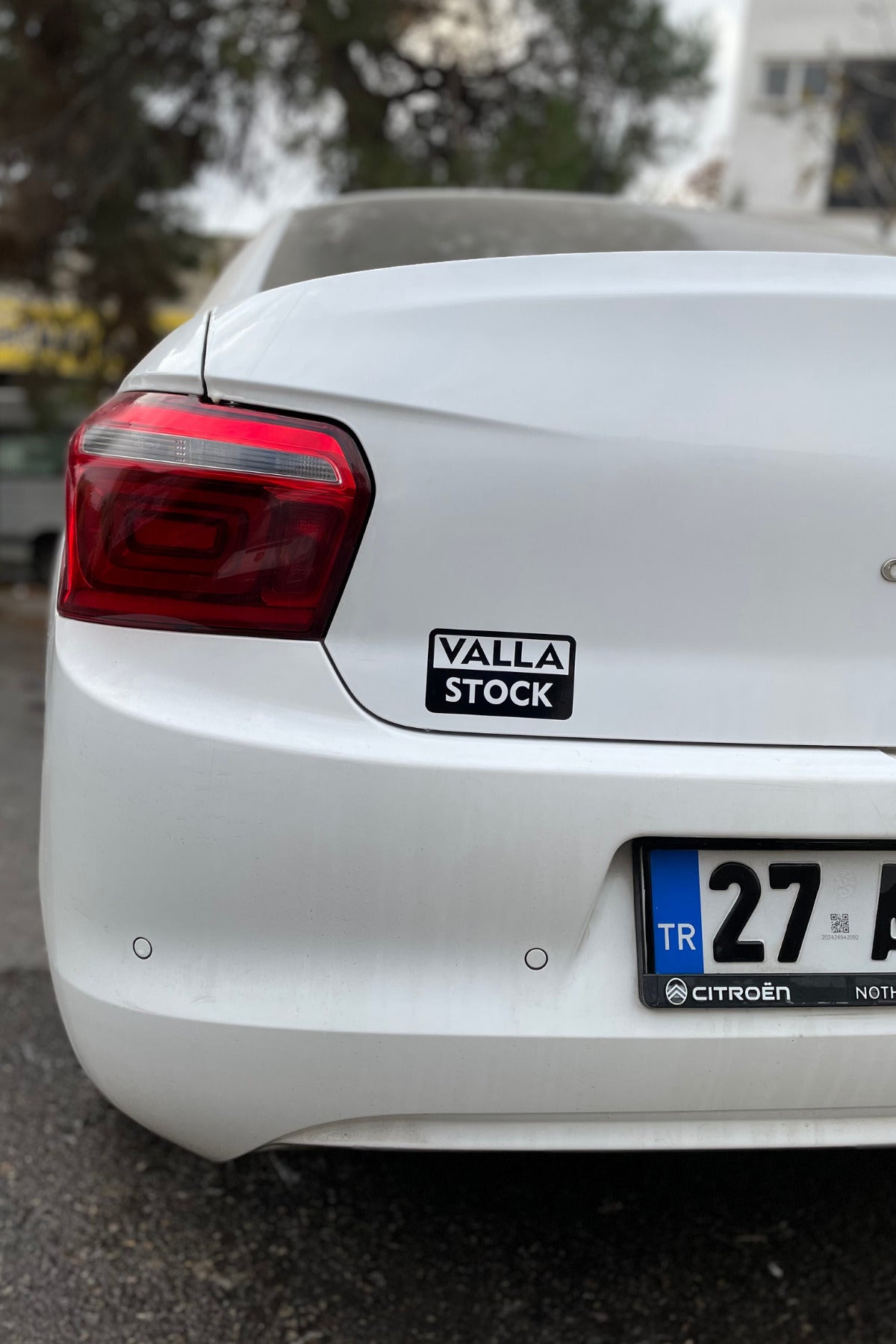 Araba-Motor için Siyah Renk VALLA STOCK Sticker Etiket 12CM (1 Adet)