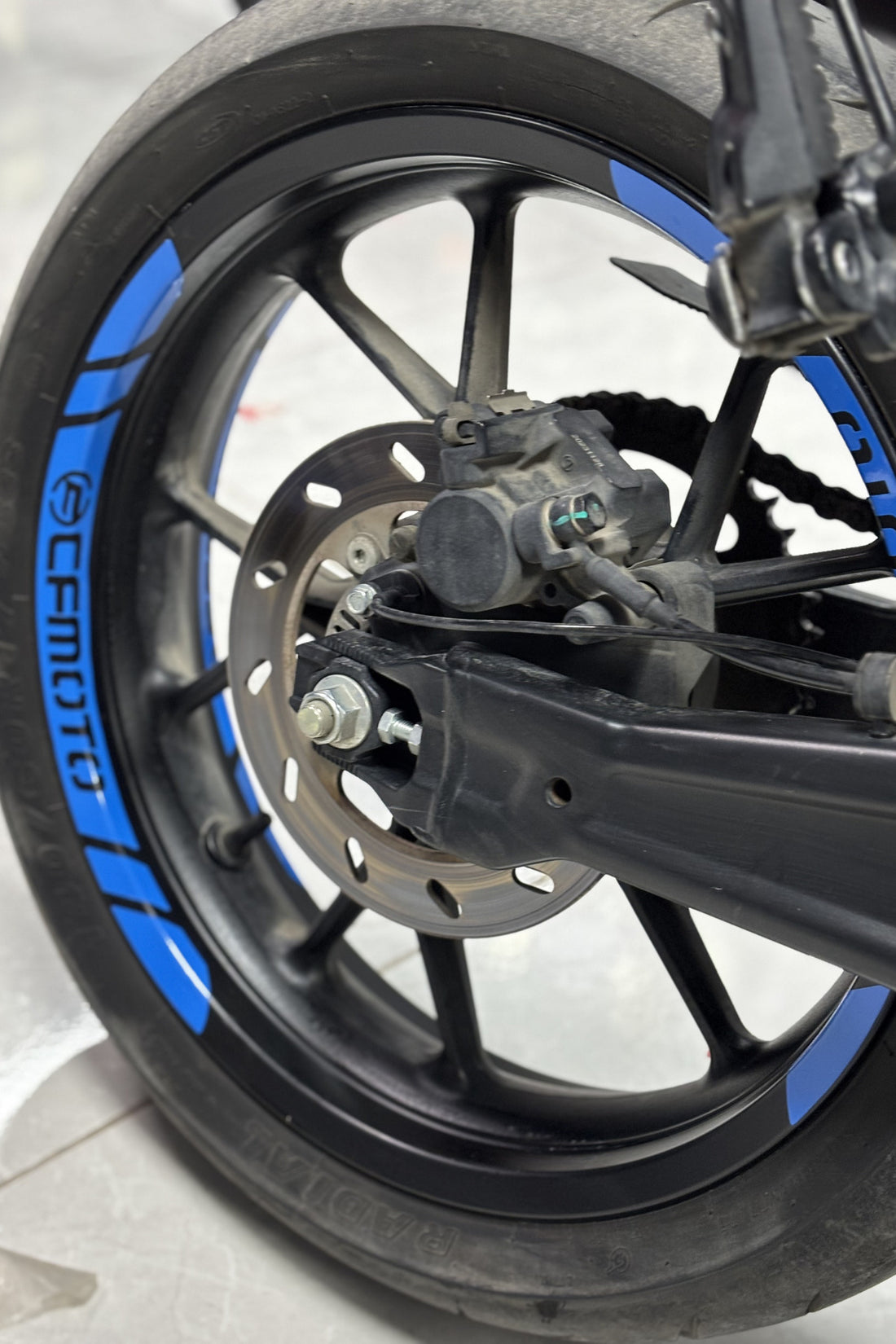 CF Moto Tüm Modeller Uyumlu Açık Mavi Jant Şeridi Sticker Etiket (8 Parça)