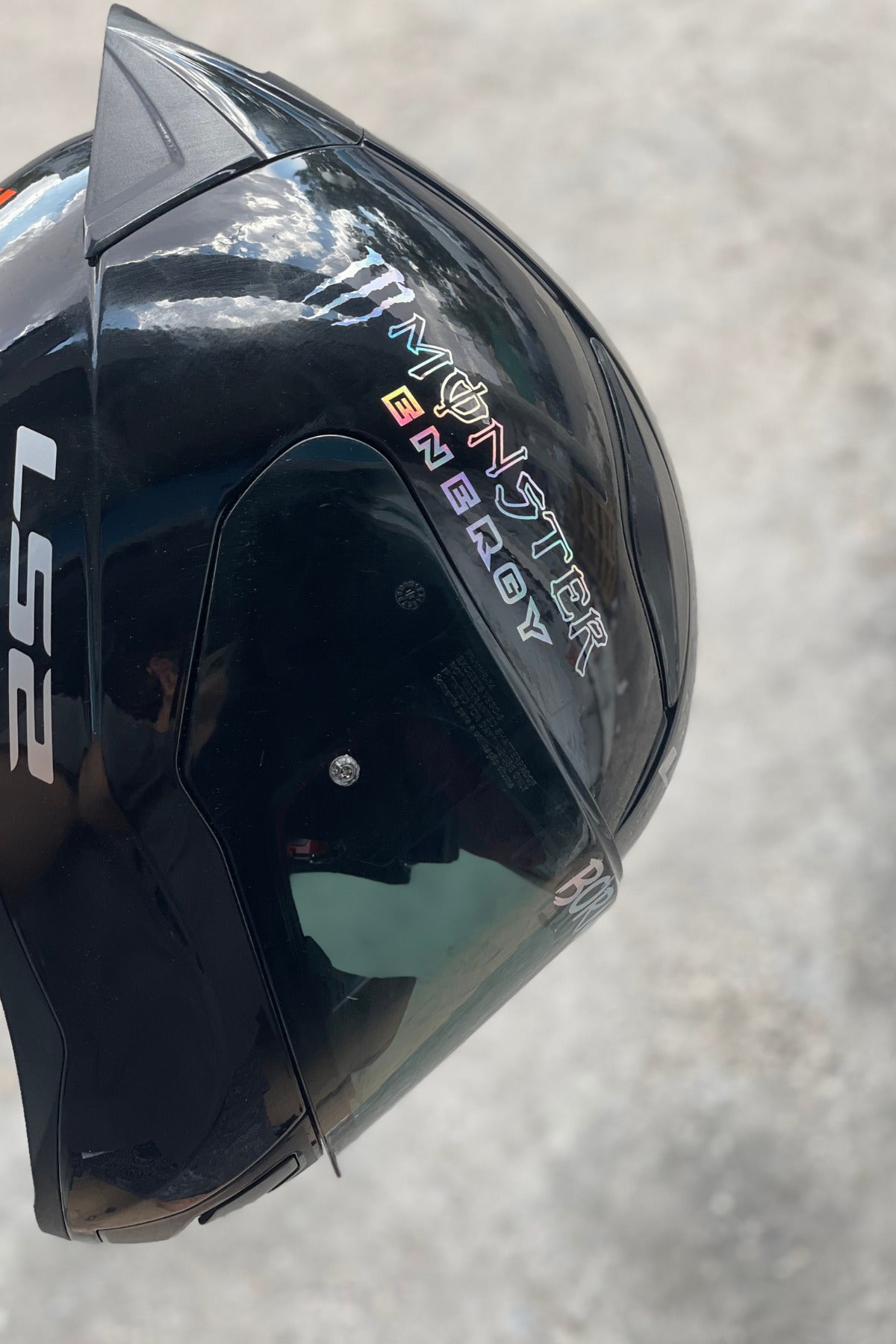 Kask-Motor-Araba için Hologramlı Renk Değiştiren Pençe  Energy Sticker Etiket 13CMX4CM (1 Adet)