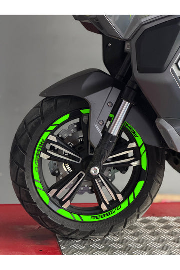 Mondial Ressivo Scooter için Jant Şeridi Sticker Seti (12 Parça Ön Arka Yeterli)