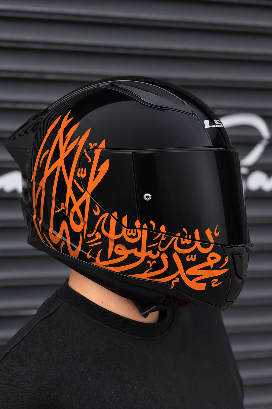 Motosiklet Kaskı için Arapça Dua Kelime-i Tevhid Sticker Etiket (1 Adet)