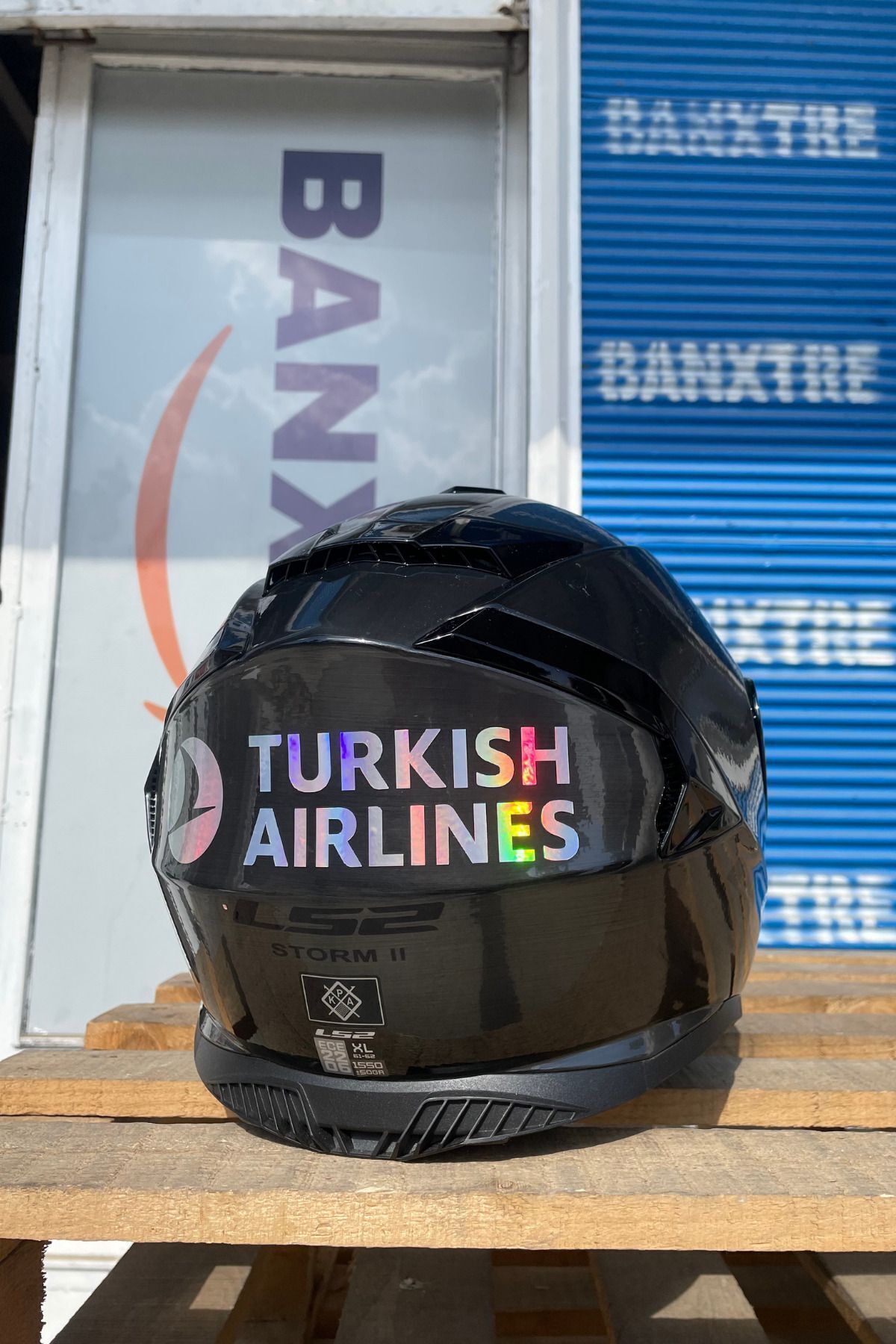 Dekoratif Hologramlı Turkish Airlines Sticker Motor-Araba-Kask için Etiket 18CMx5CM (1 Adet)